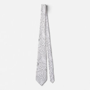 Tropical fruit seamless pattern black and white neck tie