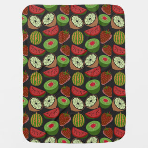 Tropical fruit seamless pattern colorful baby blanket