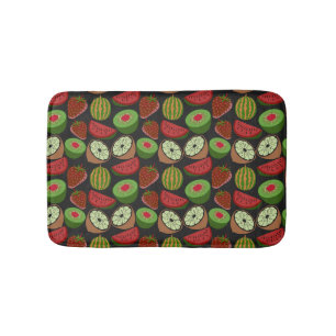 Tropical fruit seamless pattern colorful bath mat