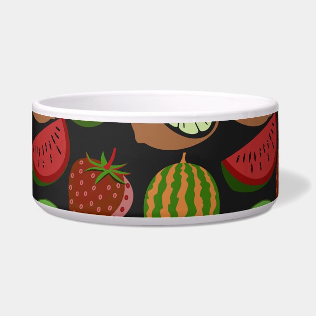 Tropical fruit seamless pattern colorful bowl (Front)
