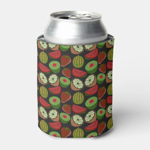 Tropical fruit seamless pattern colorful can cooler