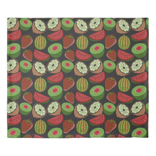 Tropical fruit seamless pattern colorful duvet cover