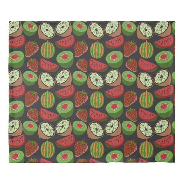 Tropical fruit seamless pattern colorful duvet cover (Front)