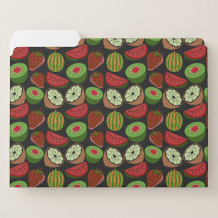 Tropical fruit seamless pattern colorful file folder