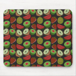 Tropical fruit seamless pattern colorful mouse pad