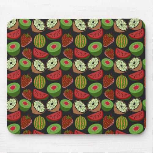 Tropical fruit seamless pattern colorful mouse pad