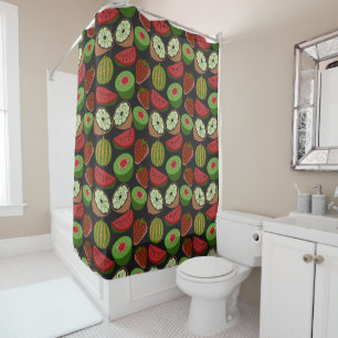 Tropical fruit seamless pattern colorful shower curtain