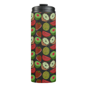 Tropical fruit seamless pattern colorful thermal tumbler