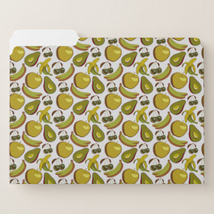 Tropical fruit seamless pattern yellow and white file folder