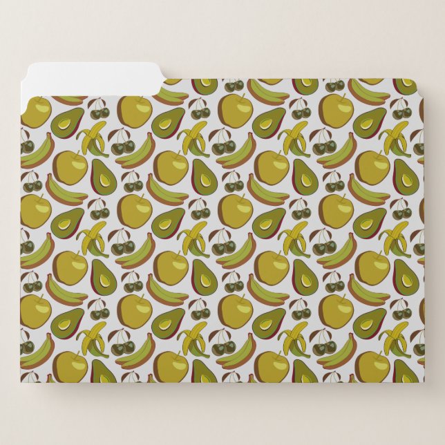 Tropical fruit seamless pattern yellow and white file folder (Front Left)