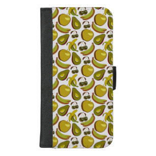 Tropical fruit seamless pattern yellow and white iPhone 8/7 plus wallet case