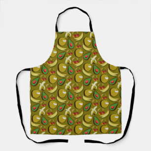 Tropical fruit seamless pattern yellow apron