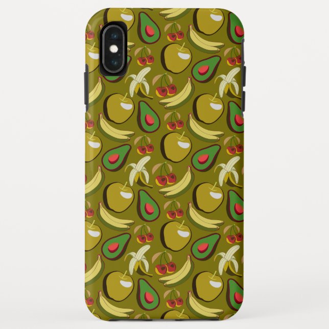 Tropical fruit seamless pattern yellow Case-Mate iPhone case (Back)