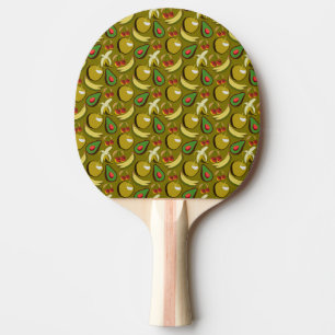 Tropical fruit seamless pattern yellow ping pong paddle