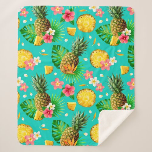 Tropical Fruit Sherpa Blanket