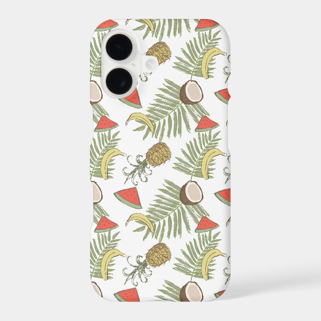 Tropical Fruit Sketch Pattern Iphone Case (Back)