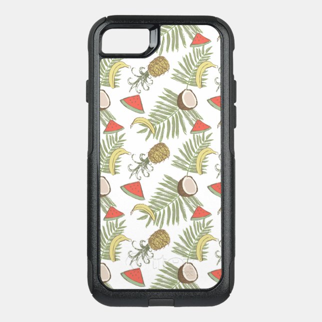 Tropical Fruit Sketch Pattern Otterbox iPhone Case (Back)