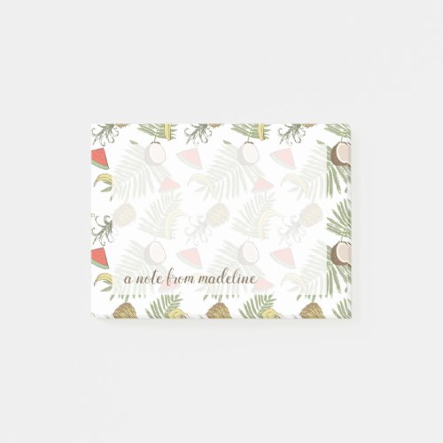 Tropical Fruit Sketch Pattern Post_it Notes