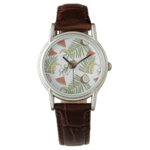 Tropical Fruit Sketch Pattern Watch