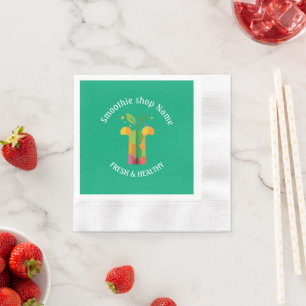 Tropical Fruit Smoothie Shop Juice Bar Napkins