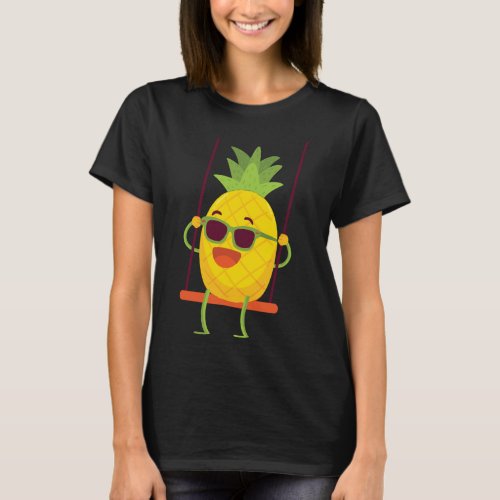 Tropical Fruit Swinger Swinging Pineapple T_Shirt