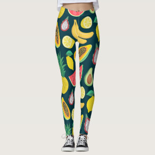 Tropical Fruit Vintage Pattern Bliss Leggings