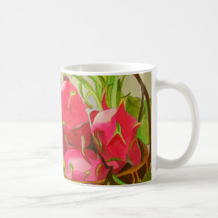 Tropical fruit watercolor still life art painting coffee mug
