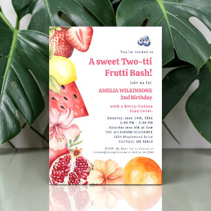 Tropical Fruit Watercolor Two-tti Party Invitation