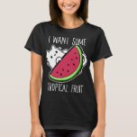 Tropical Fruit Watermelon Cat Foodie T-Shirt