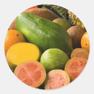 Tropical Fruits Classic Round Sticker