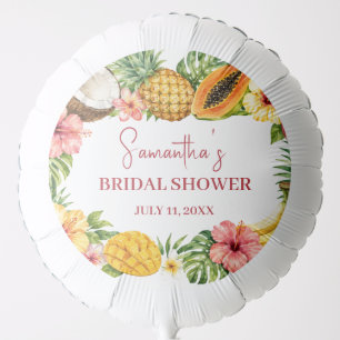 Tropical Fruits Coconut Hawaiian Bridal Shower Balloon