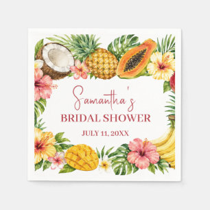 Tropical Fruits Coconut Hawaiian Bridal Shower Napkins