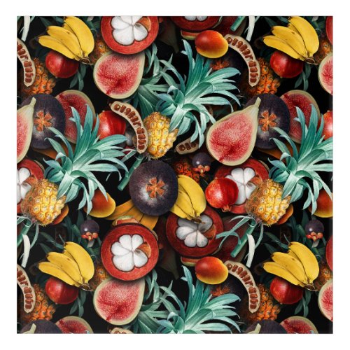 Tropical fruits design acrylic print