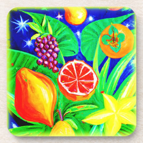 Tropical Fruits in the Sky Buy Now Beverage Coaster