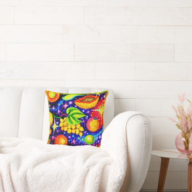 Tropical Fruits in the Sky. Buy Now Throw Pillow (Couch)
