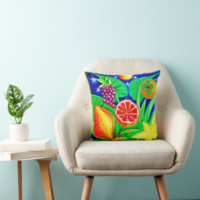 Tropical Fruits in the Sky. Buy Now Throw Pillow (Chair)