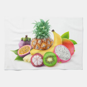 Tropical fruits kitchen towel