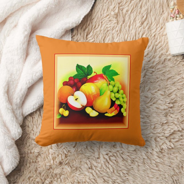 Tropical Fruits Painting. Buy Now Throw Pillow (Blanket)