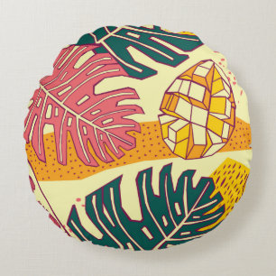 Tropical fruits,pattern design round pillow