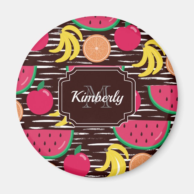 Tropical Fruits Pattern Magnet (Front)
