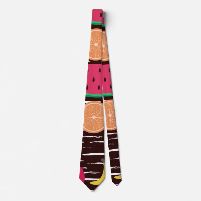 Tropical Fruits Pattern Neck Tie (Front)