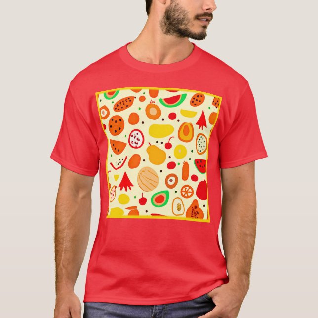 Tropical Fruits Pattern T-Shirt (Front)