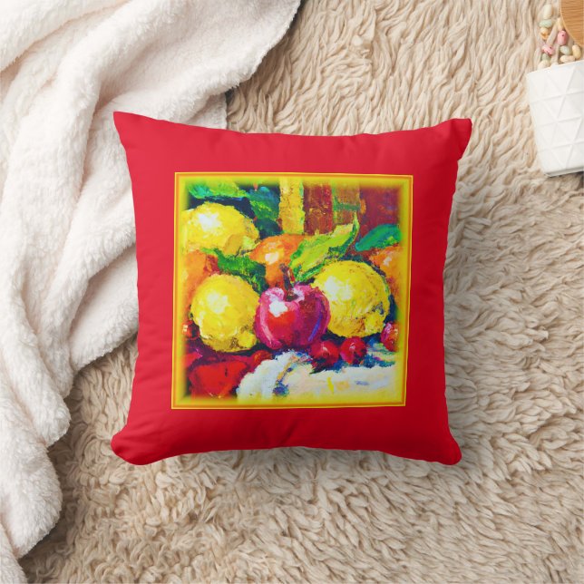Tropical Fruits Pianting. Buy Now Throw Pillow (Blanket)