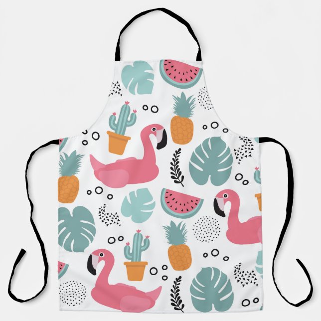 Tropical fruits: repeating pattern. apron (Front)