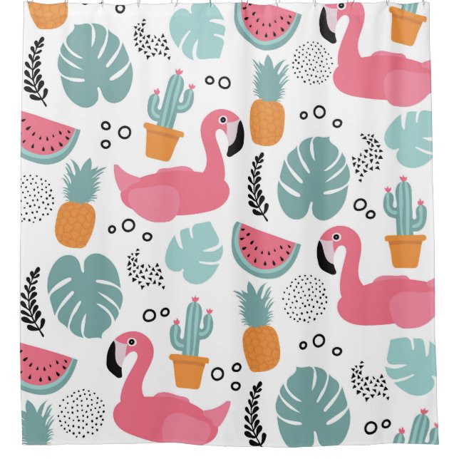 Tropical fruits: repeating pattern. shower curtain (Front)