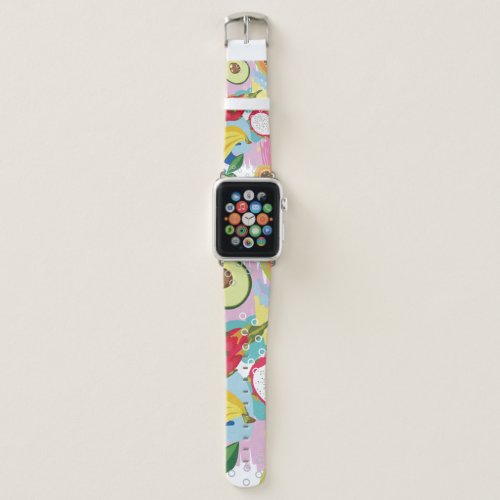 Tropical Fruits Seamless Vintage Pattern Apple Watch Band