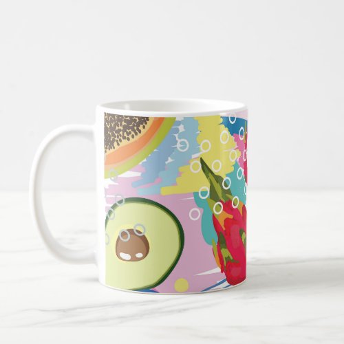 Tropical Fruits Seamless Vintage Pattern Coffee Mug