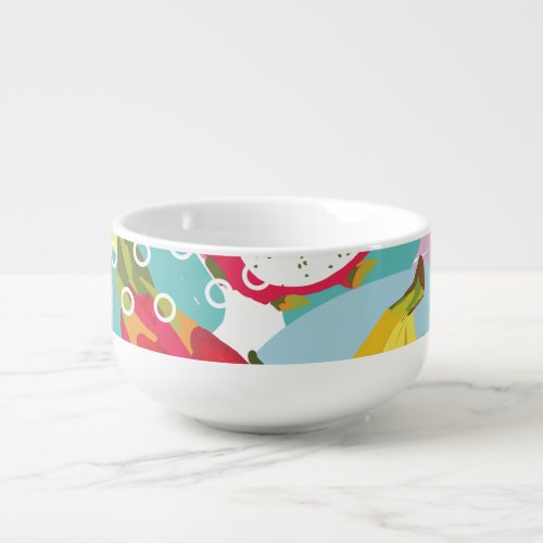 Tropical Fruits Seamless Vintage Pattern Soup Mug