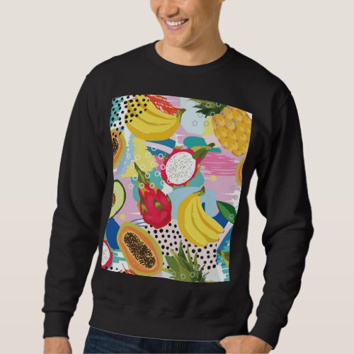 Tropical Fruits Seamless Vintage Pattern Sweatshirt
