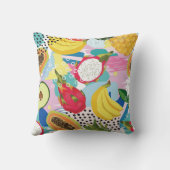 Tropical Fruits, Seamless Vintage Pattern. Throw Pillow (Back)